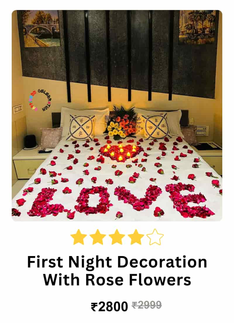 First Night decoration with rose flower